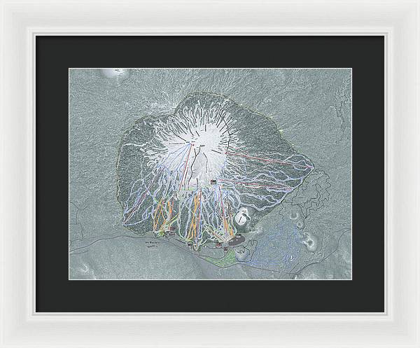Mt Bachelor Ski Trail Map - Framed Print - Powderaddicts