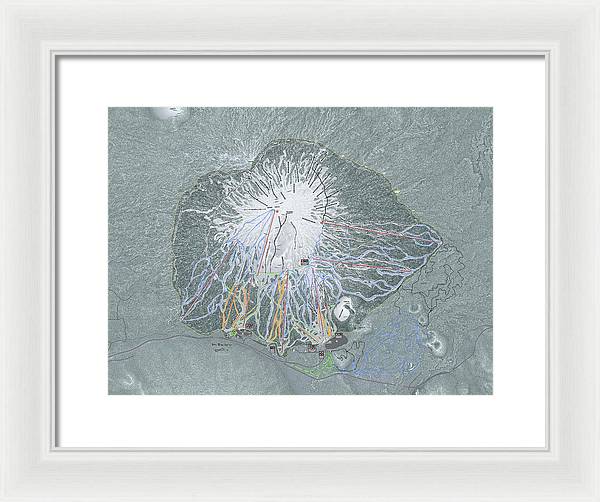 Mt Bachelor Ski Trail Map - Framed Print - Powderaddicts