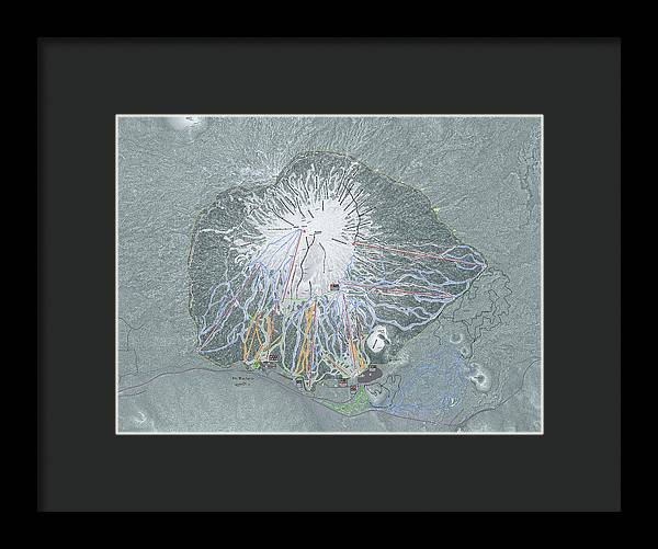 Mt Bachelor Ski Trail Map - Framed Print - Powderaddicts