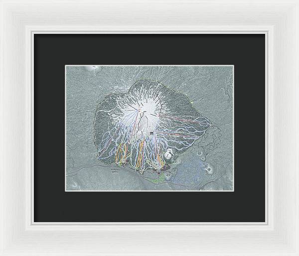 Mt Bachelor Ski Trail Map - Framed Print - Powderaddicts