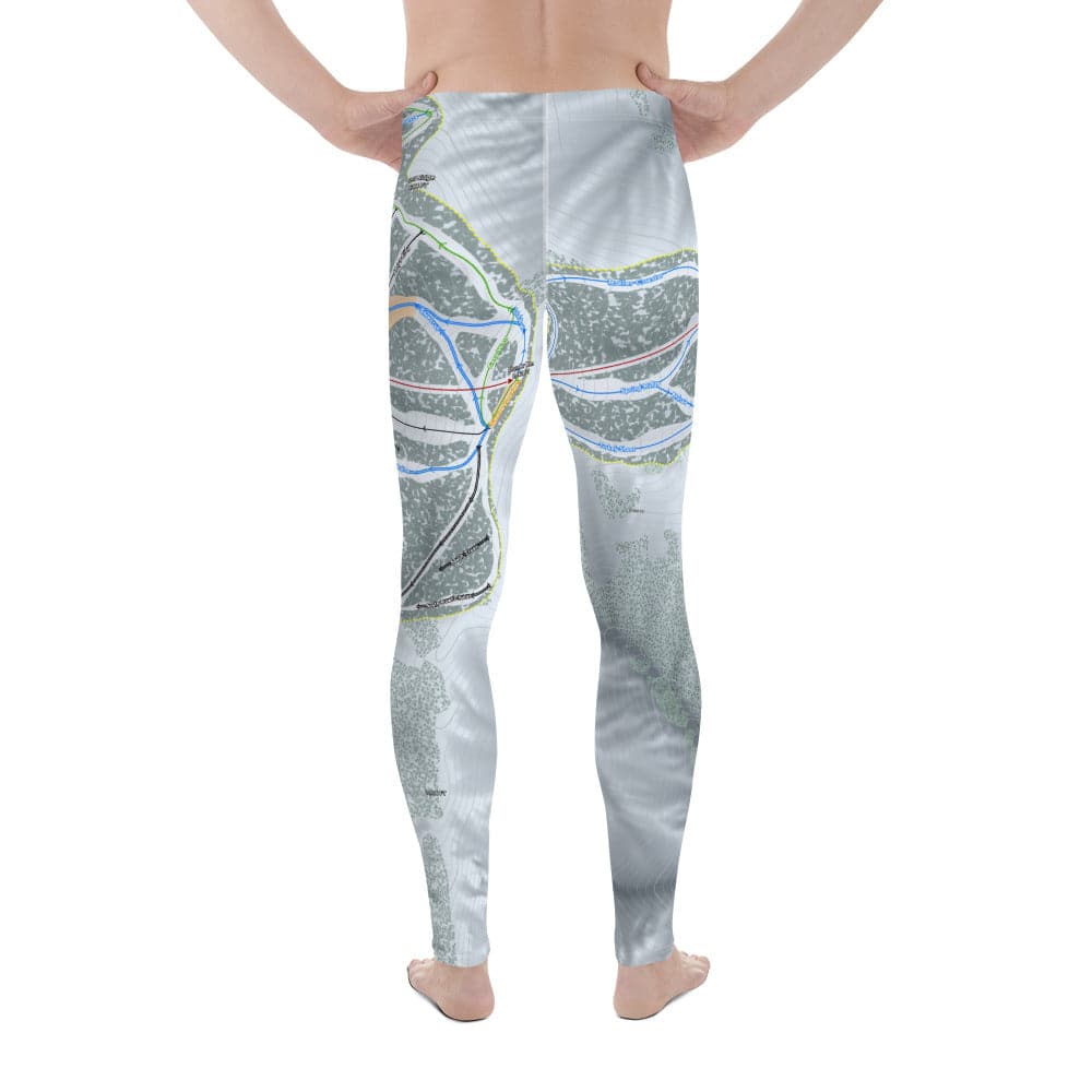 Mt Baldy, California Ski Trail Map Men's Base Layer Bottom - Powderaddicts