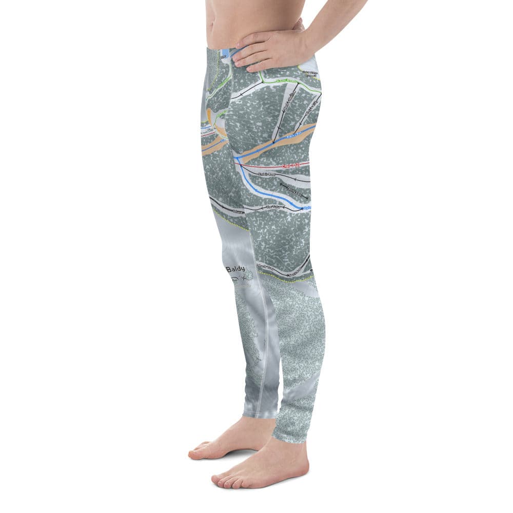 Mt Baldy, California Ski Trail Map Men's Base Layer Bottom - Powderaddicts