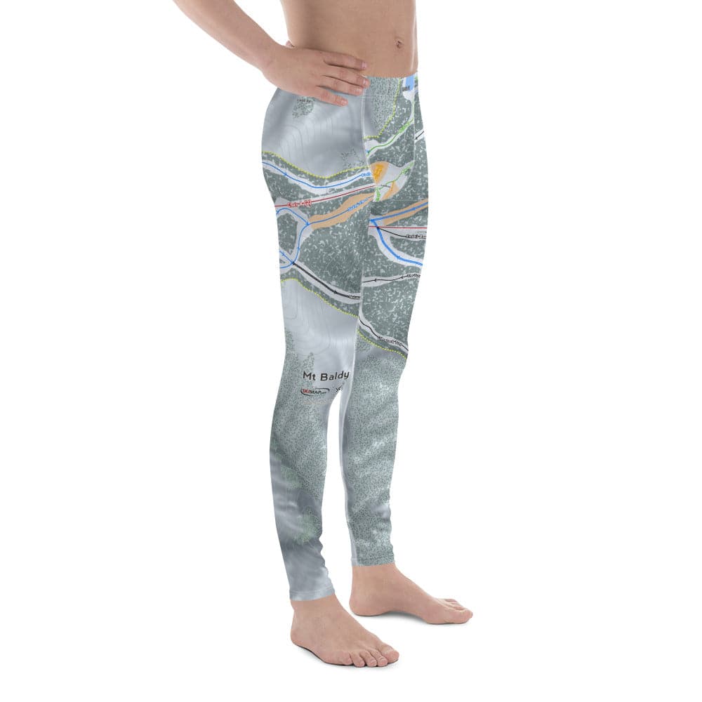 Mt Baldy, California Ski Trail Map Men's Base Layer Bottom - Powderaddicts