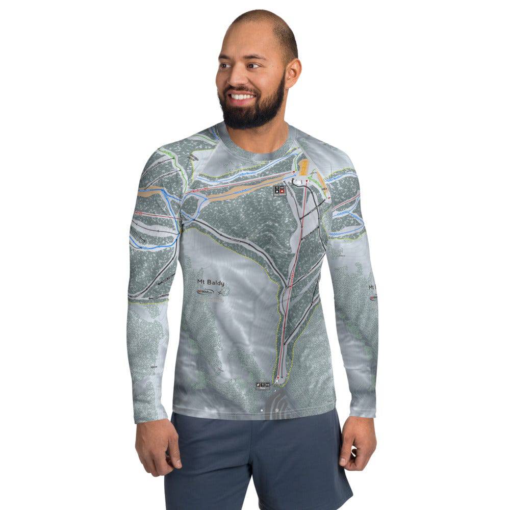 Mt. Baldy, California Ski Trail Map Men's Base Layer Top - Powderaddicts