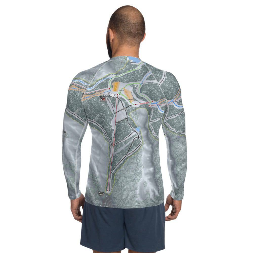Mt. Baldy, California Ski Trail Map Men's Base Layer Top - Powderaddicts