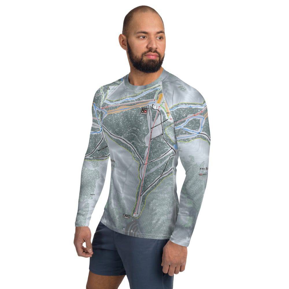 Mt. Baldy, California Ski Trail Map Men's Base Layer Top - Powderaddicts