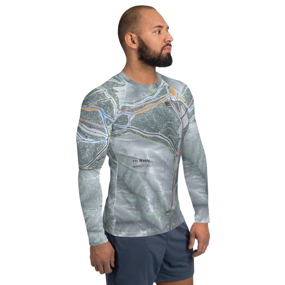 Mt. Baldy, California Ski Trail Map Men's Base Layer Top - Powderaddicts