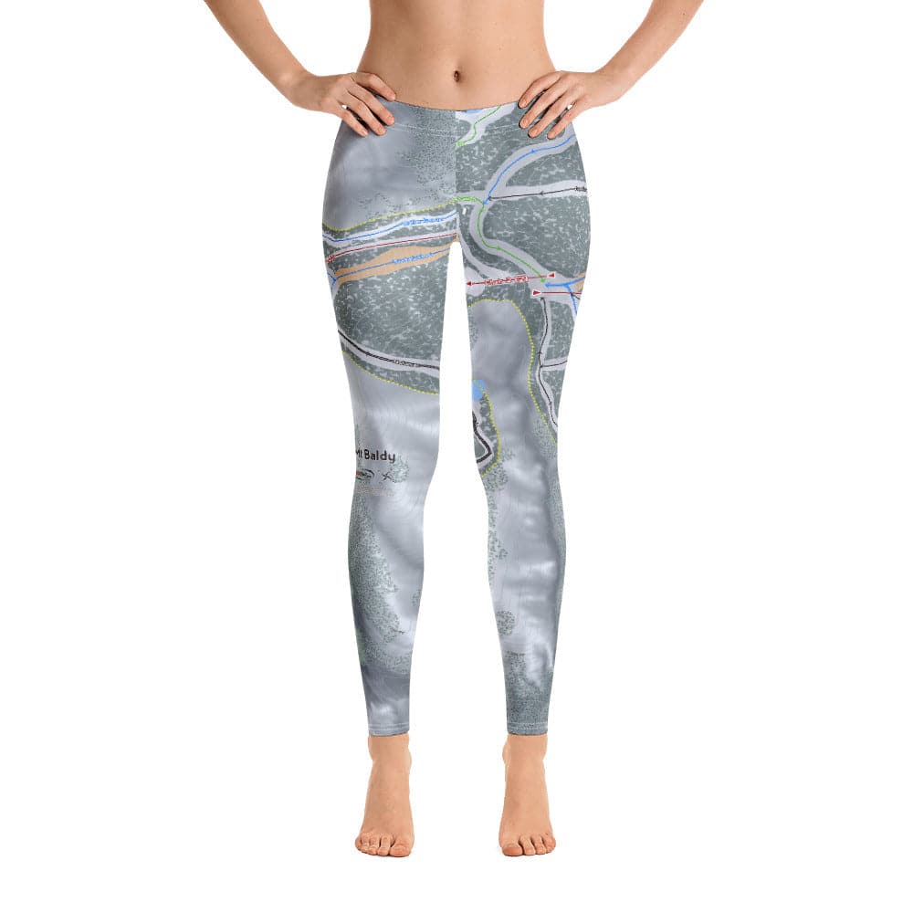 Mt Baldy, California Ski Trail Map Women's Base Layer Bottom - Powderaddicts