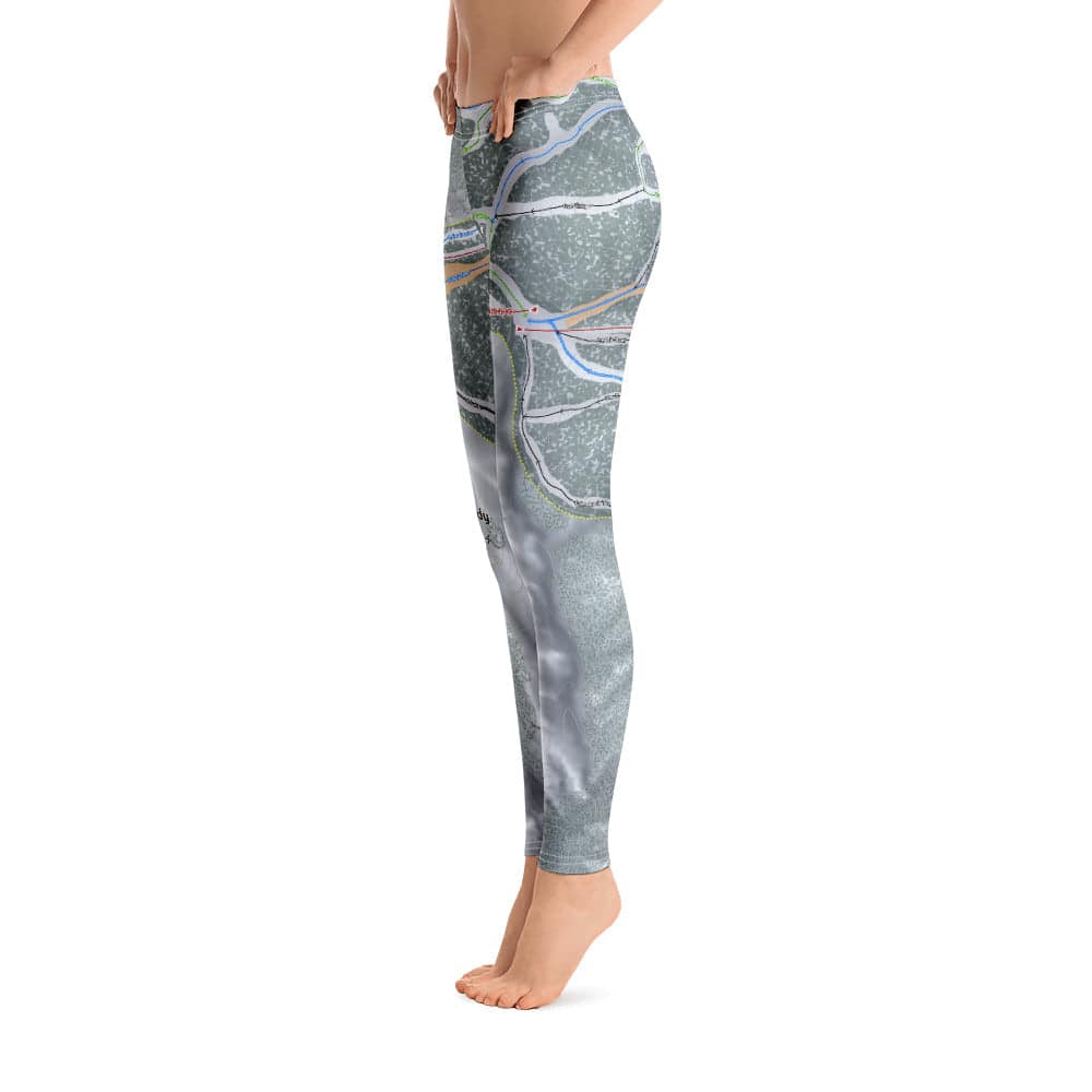 Mt Baldy, California Ski Trail Map Women's Base Layer Bottom - Powderaddicts