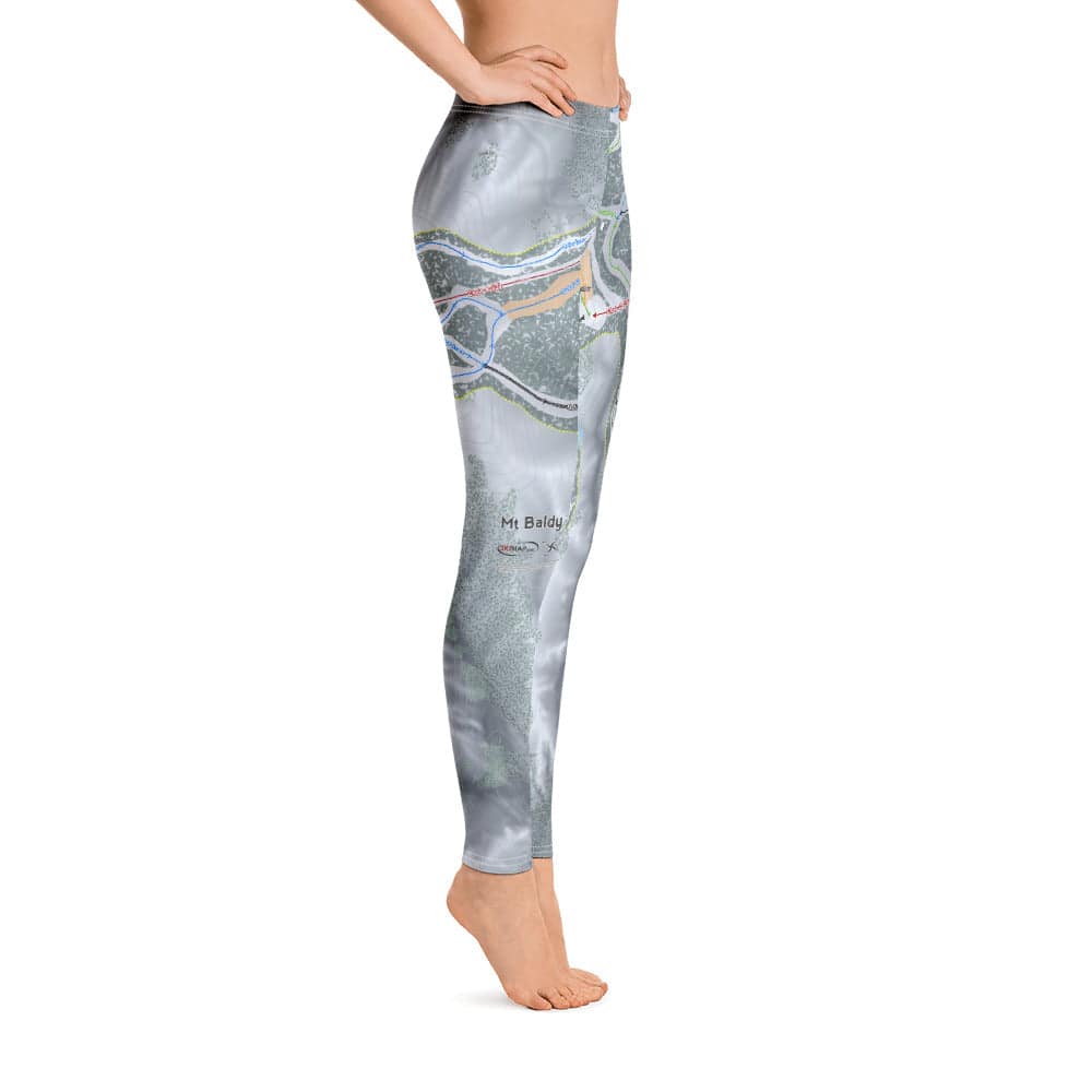 Mt Baldy, California Ski Trail Map Women's Base Layer Bottom - Powderaddicts