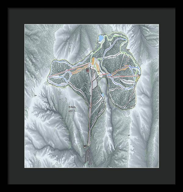 Mt Baldy Ski Trail Map - Framed Print - Powderaddicts