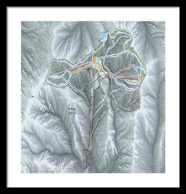 Mt Baldy Ski Trail Map - Framed Print - Powderaddicts