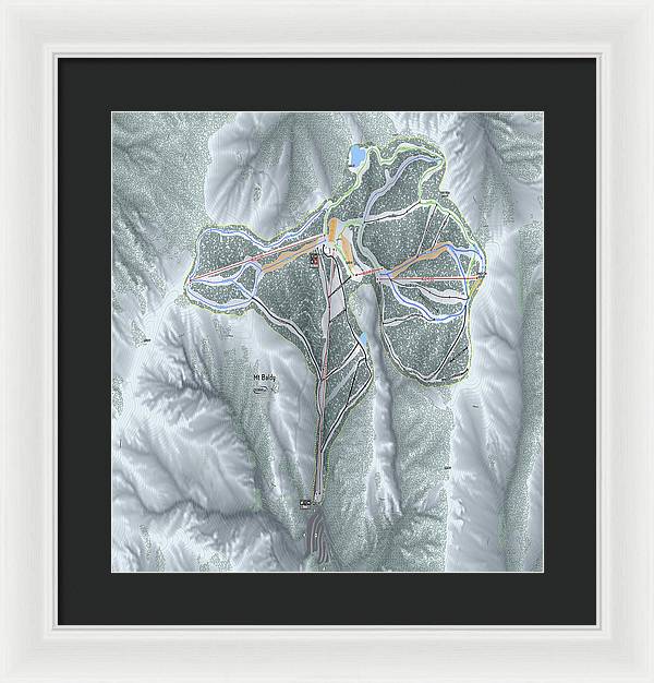 Mt Baldy Ski Trail Map - Framed Print - Powderaddicts