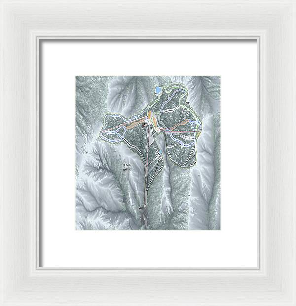 Mt Baldy Ski Trail Map - Framed Print - Powderaddicts