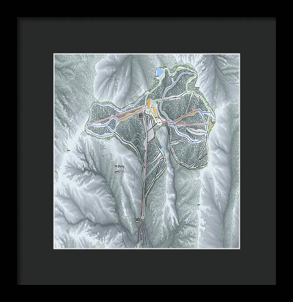 Mt Baldy Ski Trail Map - Framed Print - Powderaddicts