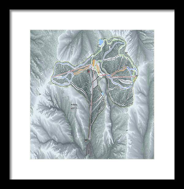 Mt Baldy Ski Trail Map - Framed Print - Powderaddicts