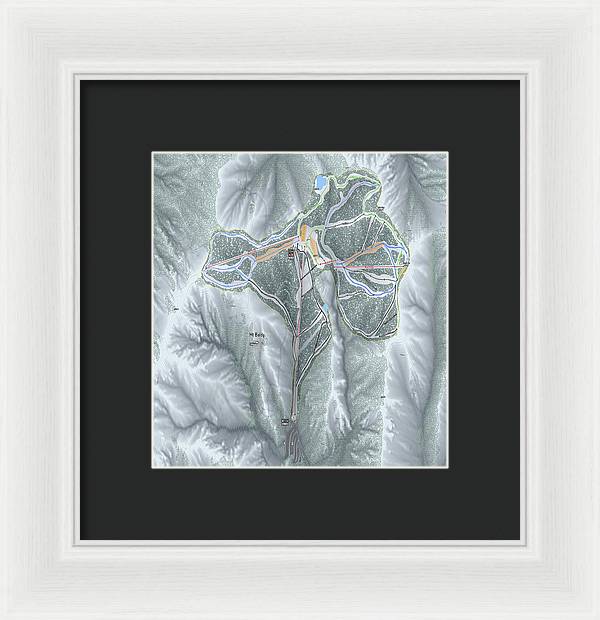 Mt Baldy Ski Trail Map - Framed Print - Powderaddicts