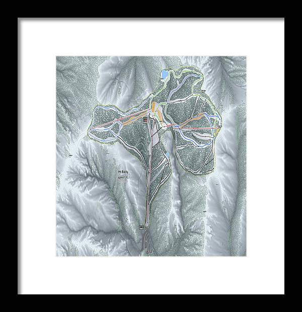 Mt Baldy Ski Trail Map - Framed Print - Powderaddicts
