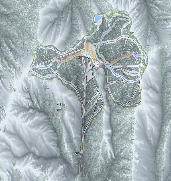 Mt Baldy Ski Trail Map - Art Print | Powderaddicts