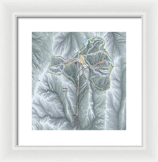 Mt Baldy Ski Trail Map - Framed Print - Powderaddicts