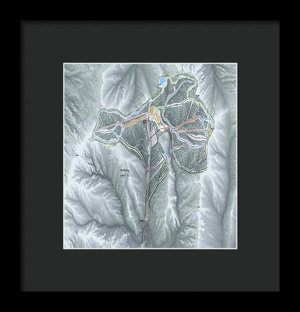 Mt Baldy Ski Trail Map - Framed Print - Powderaddicts