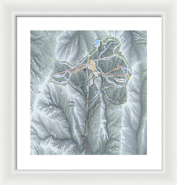 Mt Baldy Ski Trail Map - Framed Print - Powderaddicts