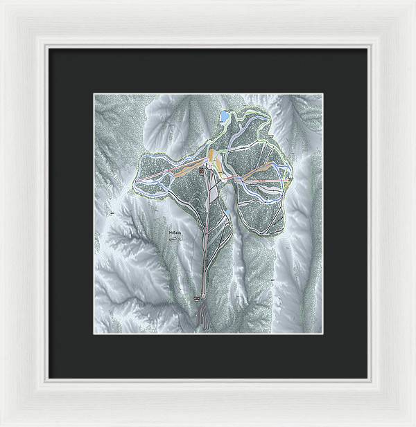 Mt Baldy Ski Trail Map - Framed Print - Powderaddicts