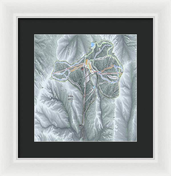 Mt Baldy Ski Trail Map - Framed Print - Powderaddicts
