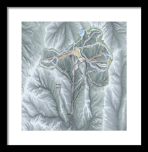 Mt Baldy Ski Trail Map - Framed Print - Powderaddicts