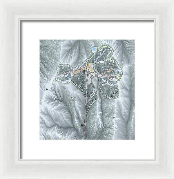Mt Baldy Ski Trail Map - Framed Print - Powderaddicts