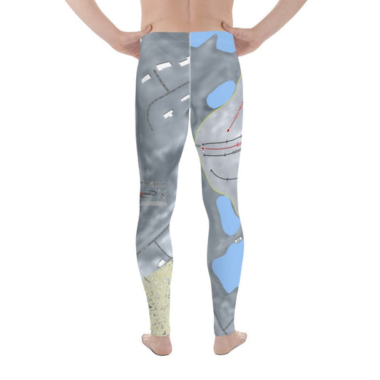 Mt Brighton, Michigan Ski Trail Map Men's Base Layer Bottom - Powderaddicts