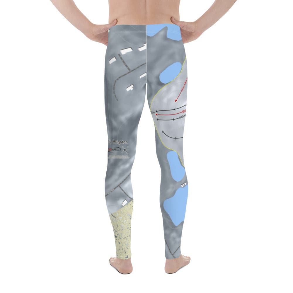 Mt Brighton, Michigan Ski Trail Map Men's Base Layer Bottom - Powderaddicts