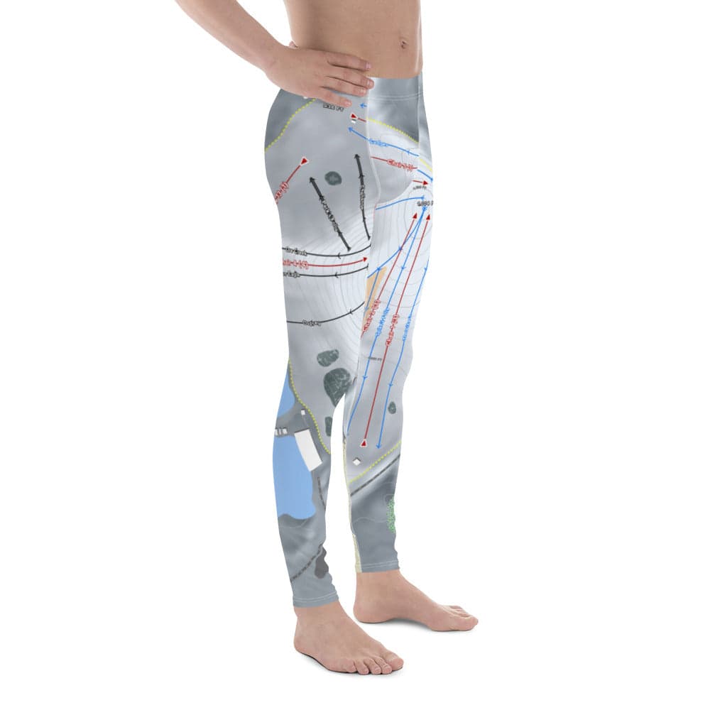 Mt Brighton, Michigan Ski Trail Map Men's Base Layer Bottom - Powderaddicts