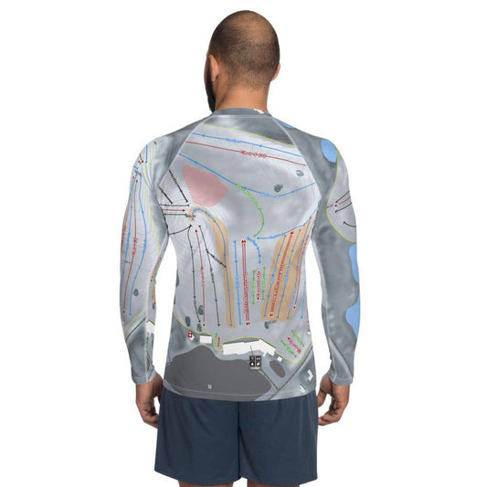 Mt Brighton, Michigan Ski Trail Map Men's Base Layer Top - Powderaddicts