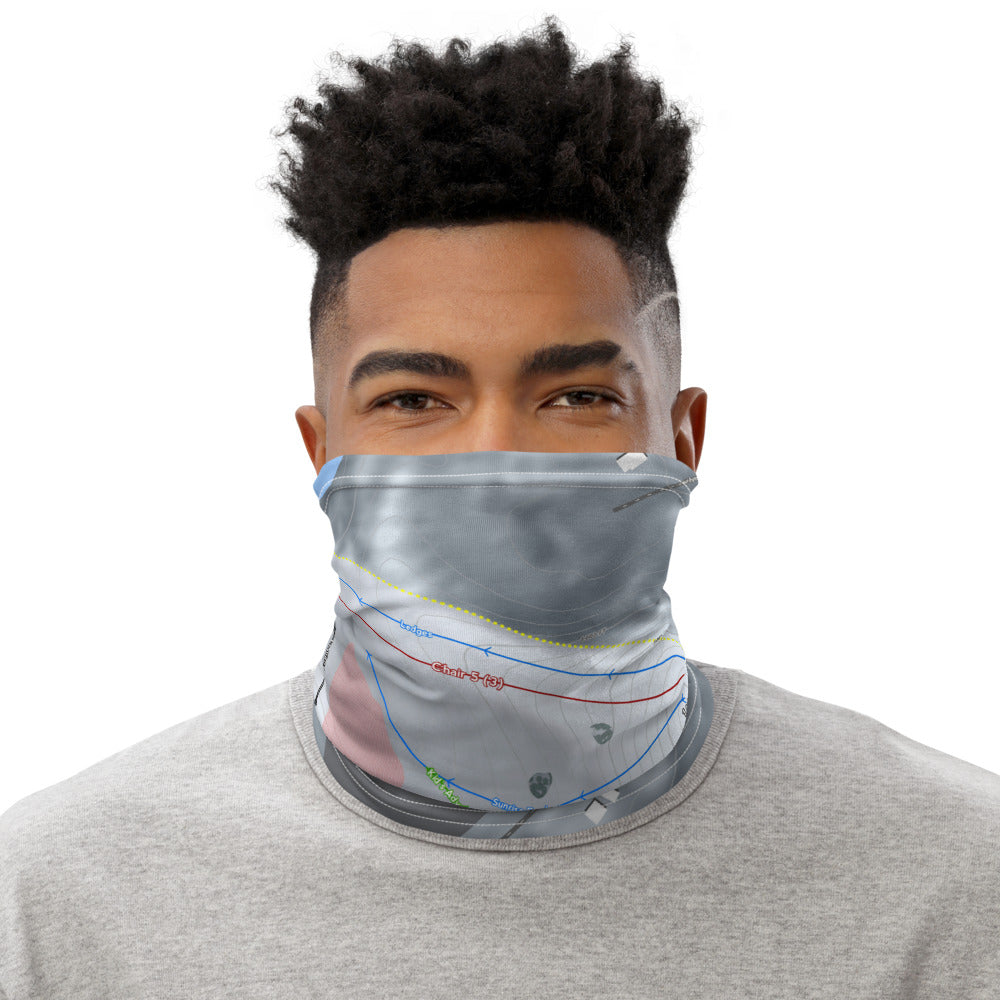 Mt Brighton, Michigan Ski Trail Map Printed Neck Gaiter