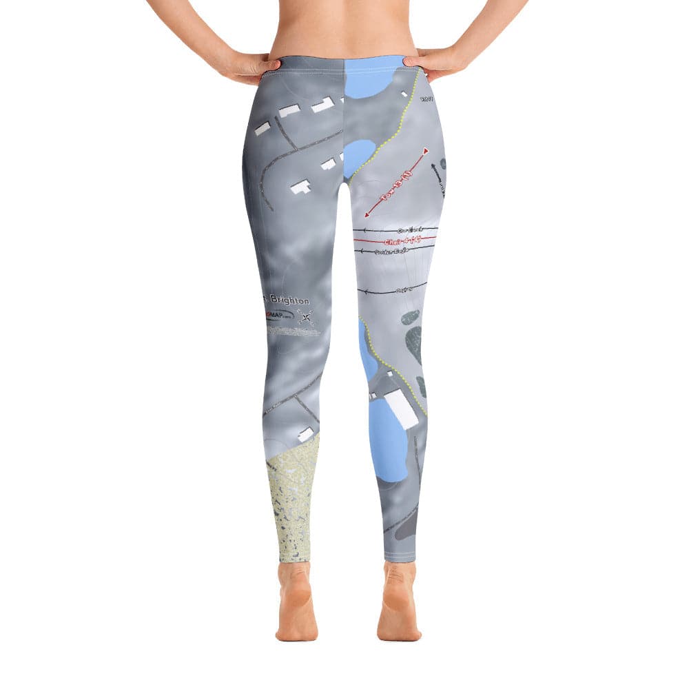 Mt Brighton, Michigan Ski Trail Map Women&#39;s Base Layer Bottom - Powderaddicts