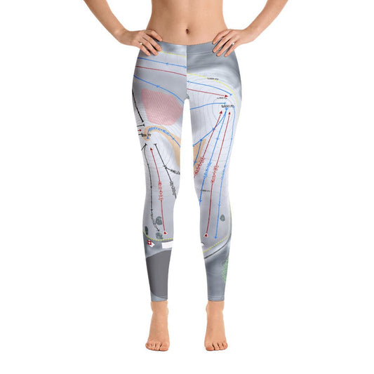 Mt Brighton, Michigan Ski Trail Map Women's Base Layer Bottom - Powderaddicts