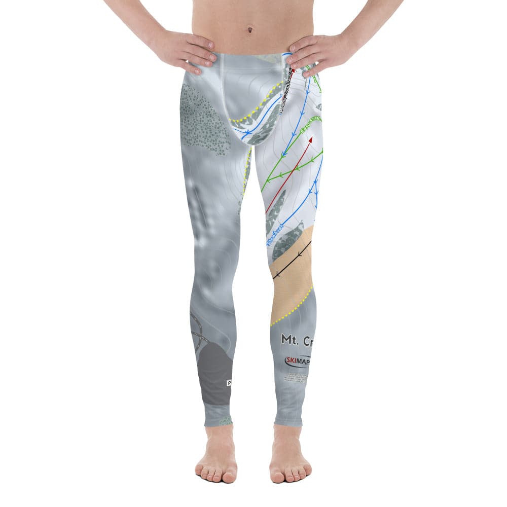 Mt Crescent, Iowa Ski Trail Map Men's Base Layer Bottom - Powderaddicts