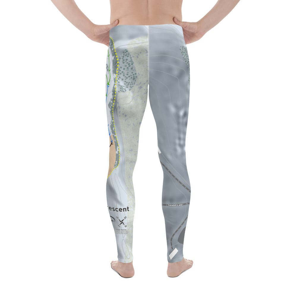 Mt Crescent, Iowa Ski Trail Map Men's Base Layer Bottom - Powderaddicts