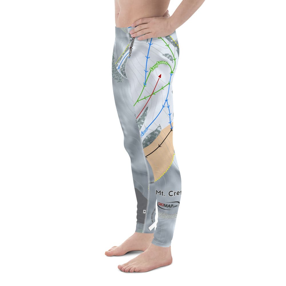 Mt Crescent, Iowa Ski Trail Map Men's Base Layer Bottom - Powderaddicts