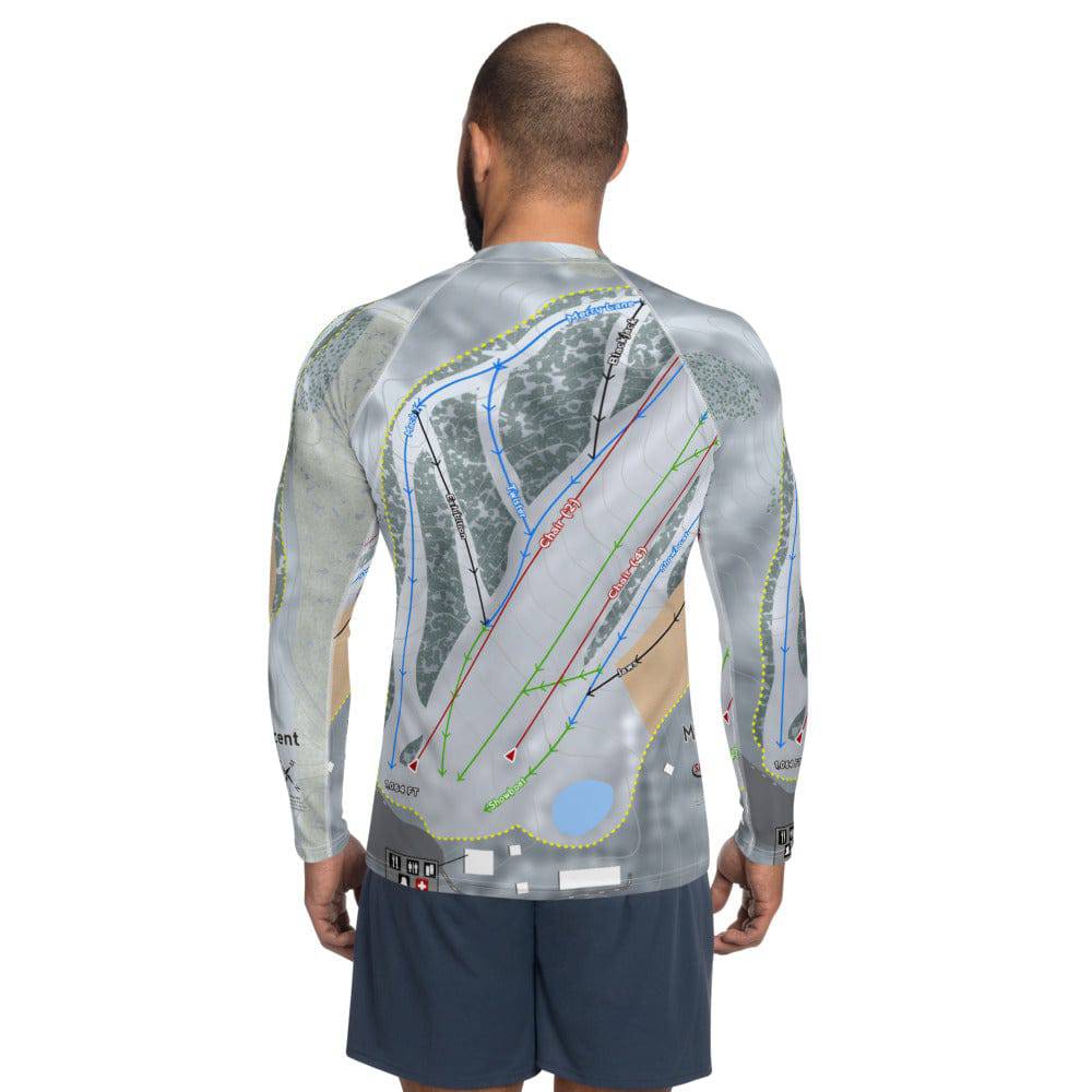Mt Crescent, Iowa Ski Trail Map Men's Base Layer Top - Powderaddicts