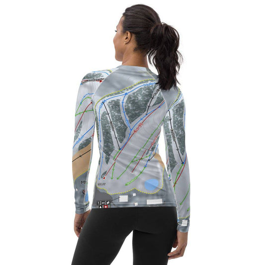 Mt Crescent, Iowa Ski Trail Map Women's Base Layer Top - Powderaddicts