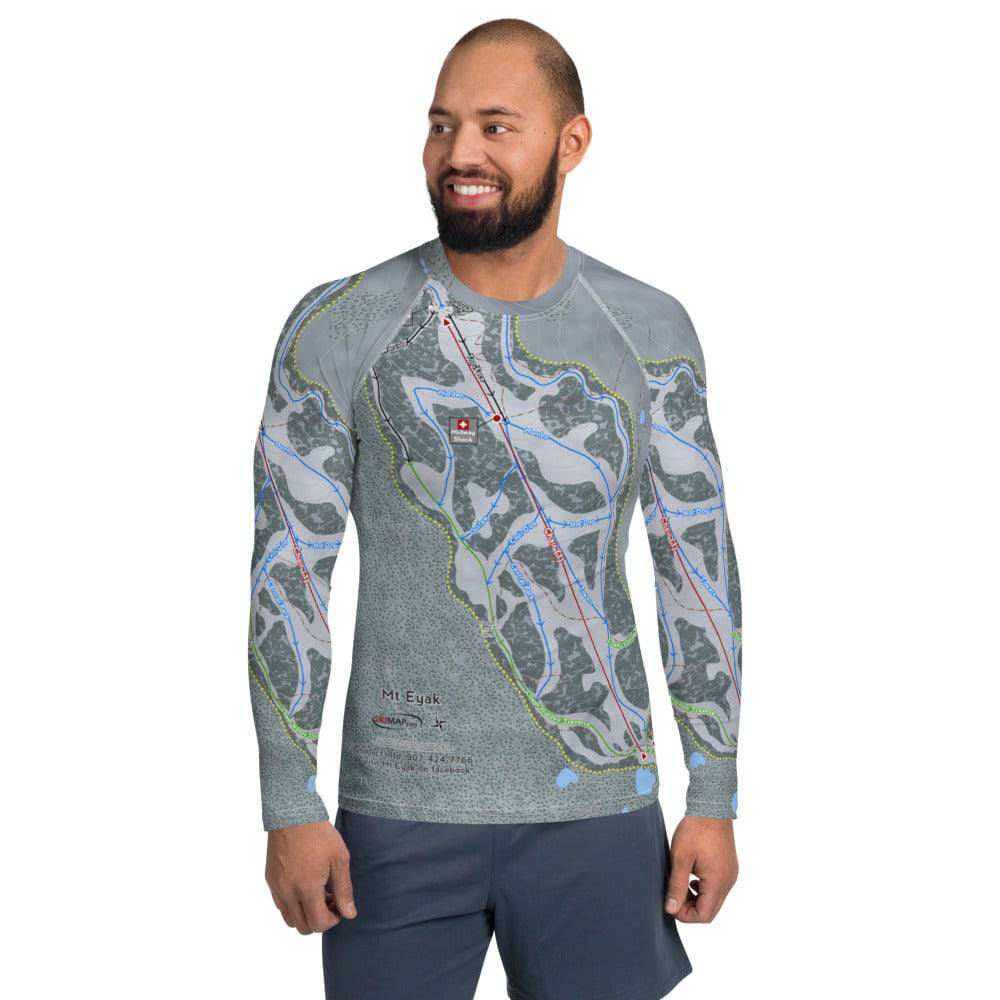 Mt Eyak, Alaska Ski Trail Map Men's Base Layer Top
