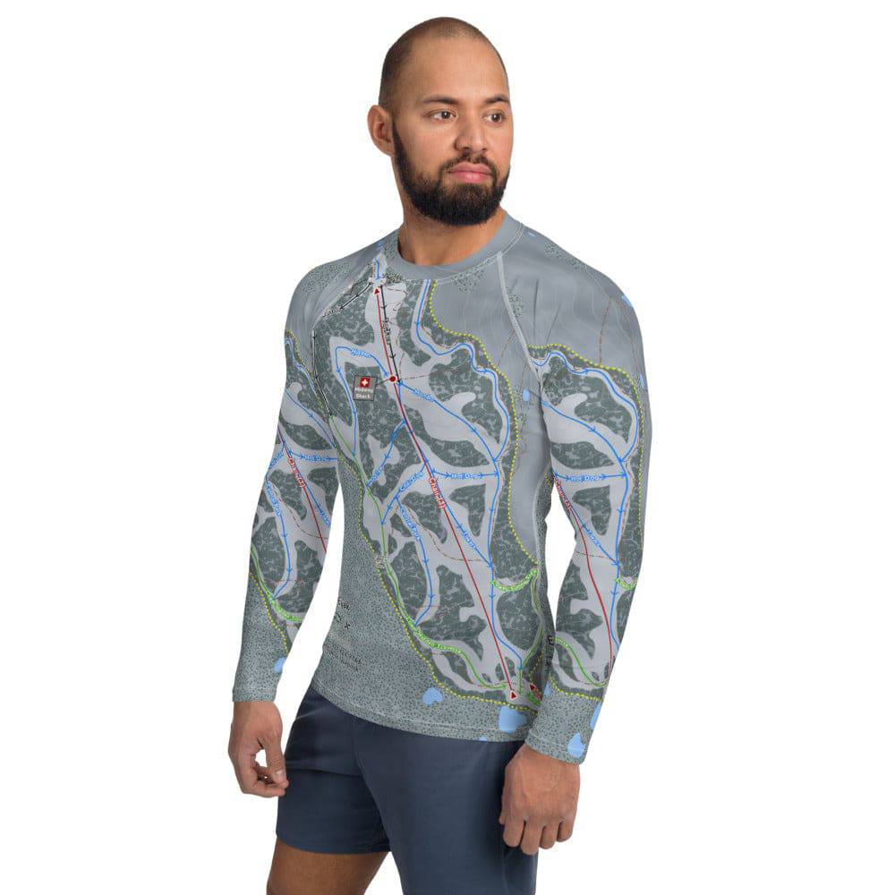 Mt Eyak, Alaska Ski Trail Map Men's Base Layer Top - Powderaddicts