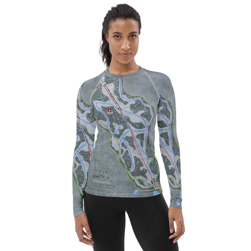 Mt Eyak, Alaska Ski Trail Map Women's Base Layer Top