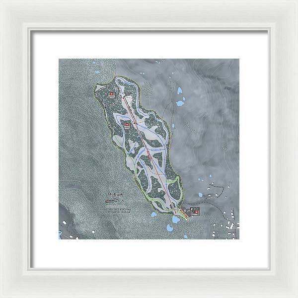 Mt Eyak Ski Trail Map - Framed Print - Powderaddicts