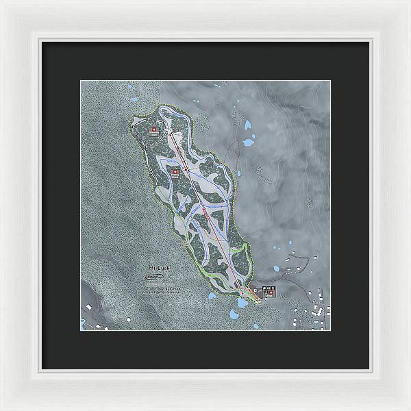 Mt Eyak Ski Trail Map - Framed Print - Powderaddicts