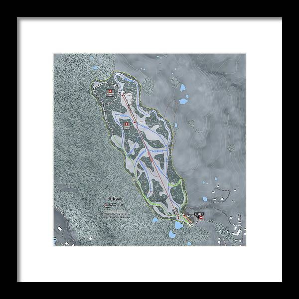 Mt Eyak Ski Trail Map - Framed Print - Powderaddicts