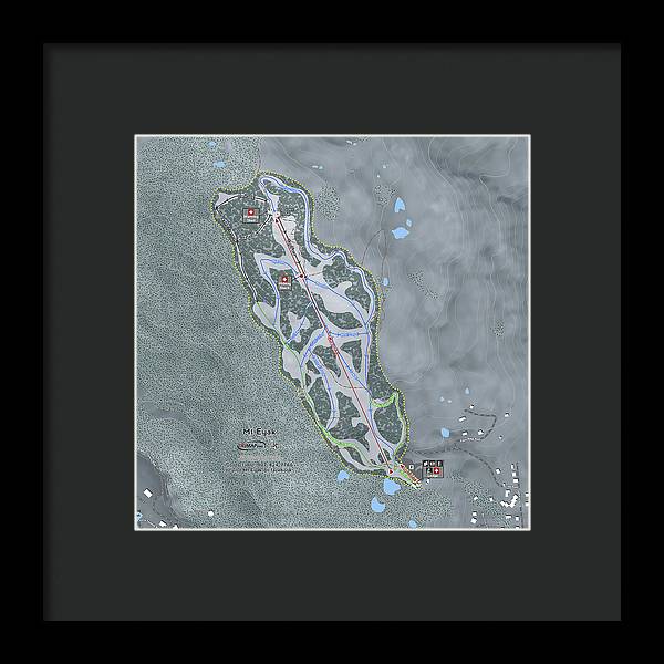 Mt Eyak Ski Trail Map - Framed Print - Powderaddicts