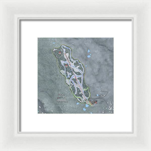 Mt Eyak Ski Trail Map - Framed Print - Powderaddicts